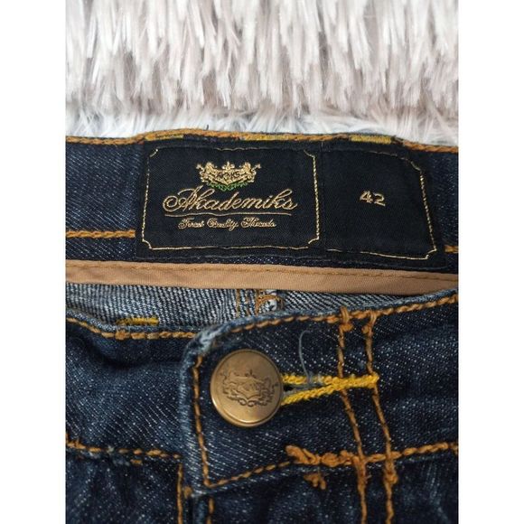 Akademiks Men's Relaxed Jeans - Dark Blue - Picture 8 of 15